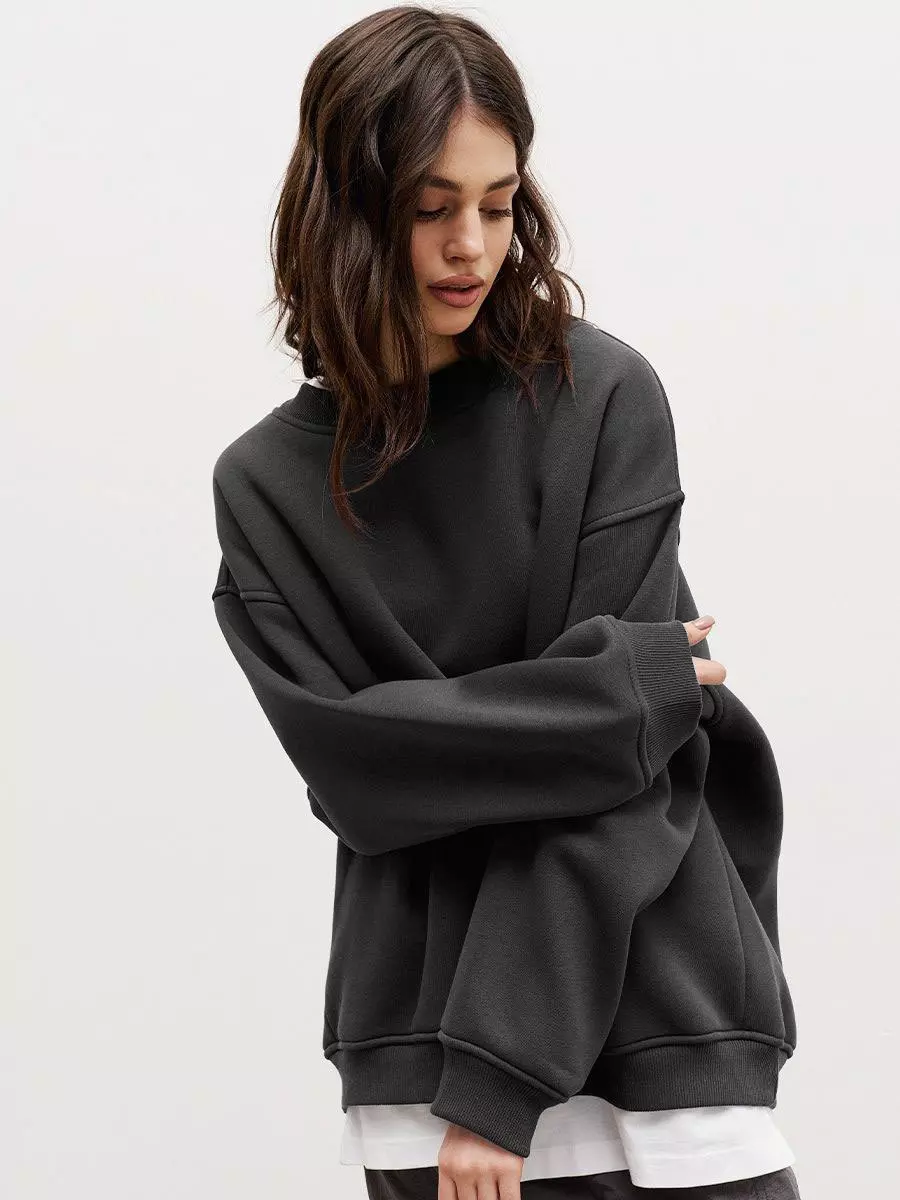 Casual Oversized Crewneck Sweatshirt Top - Image 10