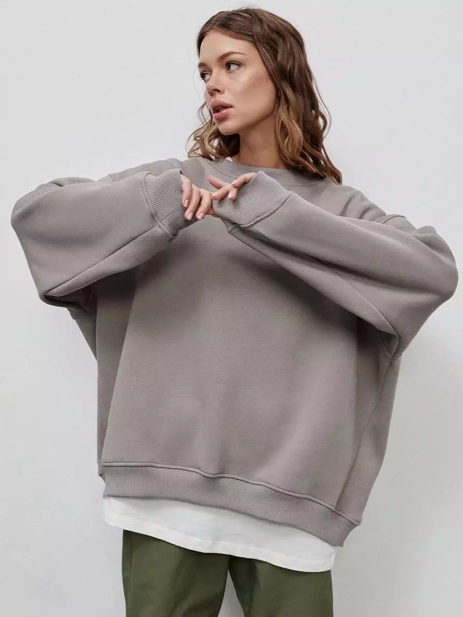 Casual Oversized Crewneck Sweatshirt Top - Image 9