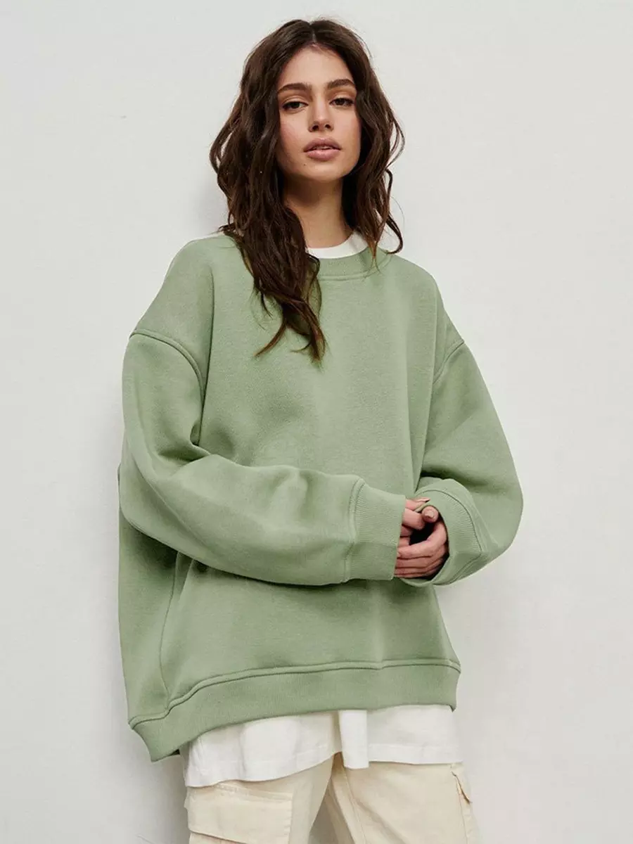 Casual Oversized Crewneck Sweatshirt Top - Image 8