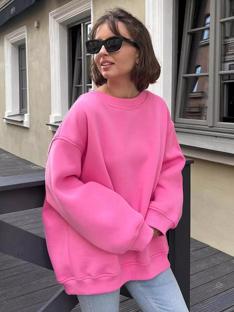 Casual Oversized Crewneck Sweatshirt Top - Image 7
