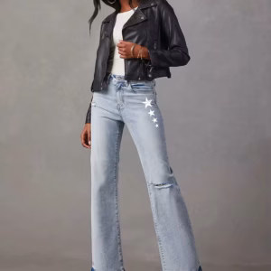 Casual Ripped High Waisted Loose With Pockets Flared Jeans