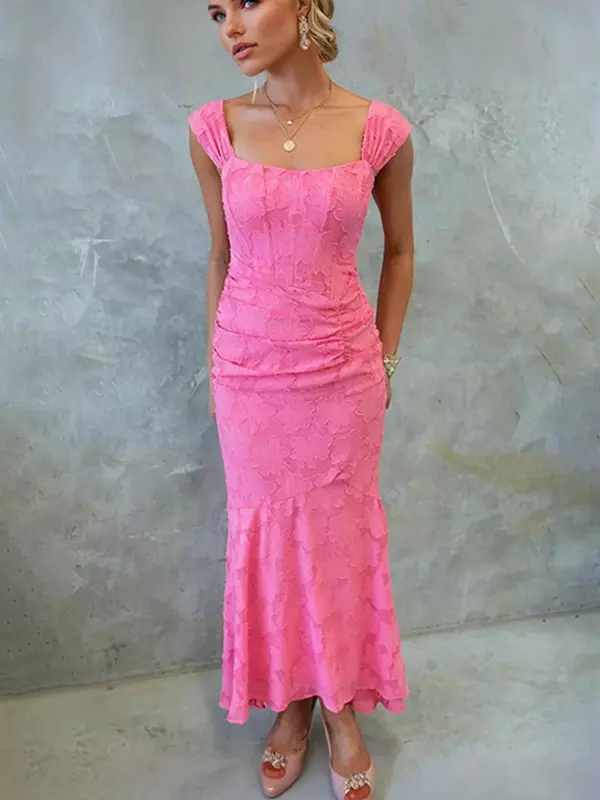 Elegant Bateau Neck Sleeveless Open Shoulder Semi Formal Party Dresses - Image 3