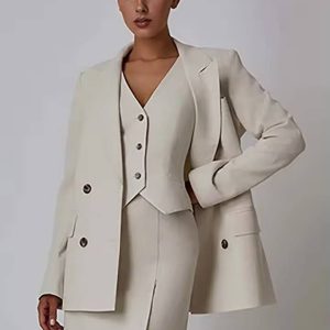 Elegant Button Shirts Slim Tank Tops And Straight Mini Skirts 3 Piece Set