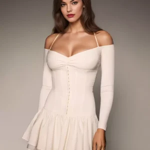 Elegant Corset & Halter Neck Ruffled Birthday Party Mini Dress