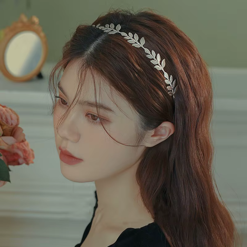 Casual Hollow Out Leaves Alloy Simple Gold Hairbands