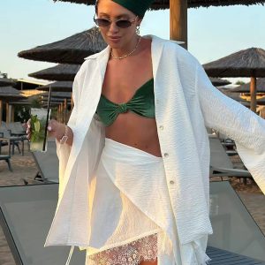 Elegant Long Sleeve Shirt With Loose Skirts 2 Pieces Set