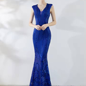 Elegant Luxury V-Neck Sequin Birthday Party Maxi Dress