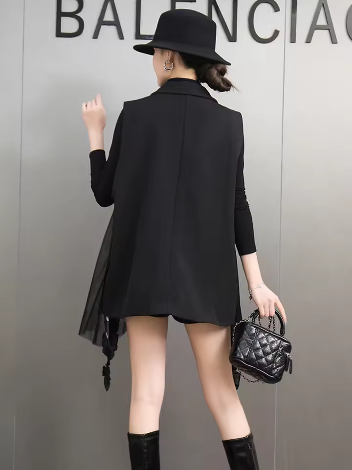 Elegant Turn Down Collar Single Breasted Blazer Dress - Image 6