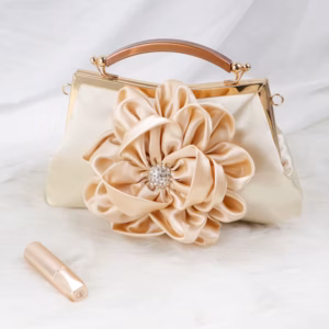 Floral Flower Evening Handbag with Detachable Chain Strap Party Prom Bags