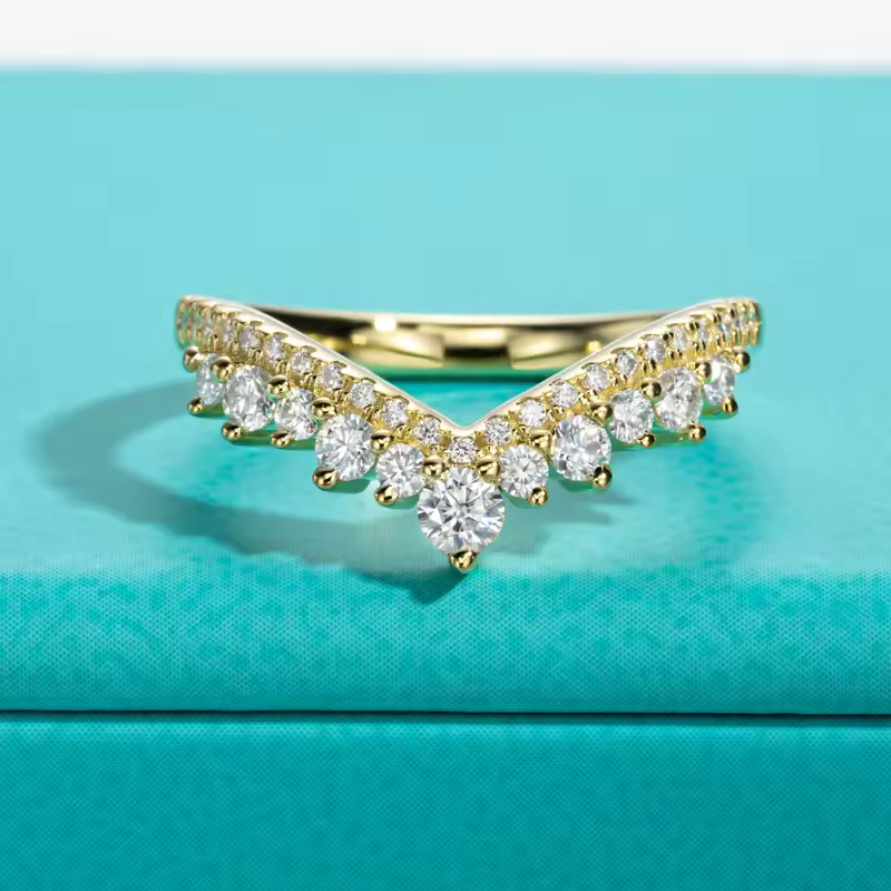 Heart Shape Wedding 18k Gold Plated 925 Sterling Silver Bridal Ring - Image 5