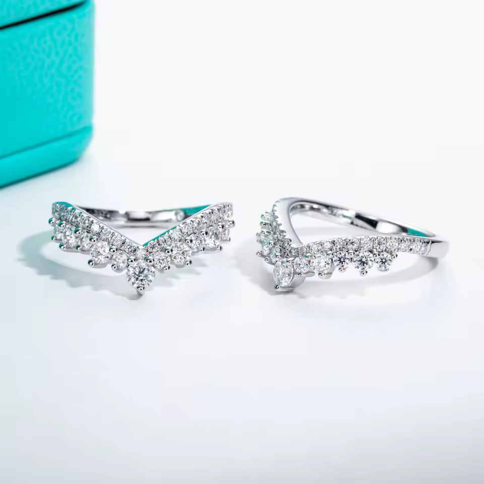 Heart Shape Wedding 18k Gold Plated 925 Sterling Silver Bridal Ring - Image 3