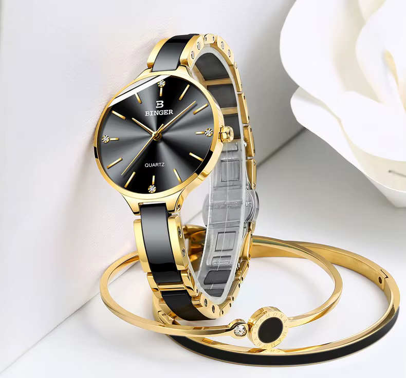 Luxury Bracelets Ceramic Watch band Sapphire Waterproof Watch Sets - Image 3