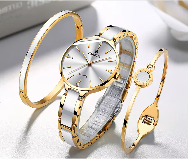 Luxury Bracelets Ceramic Watch band Sapphire Waterproof Watch Sets - Image 6