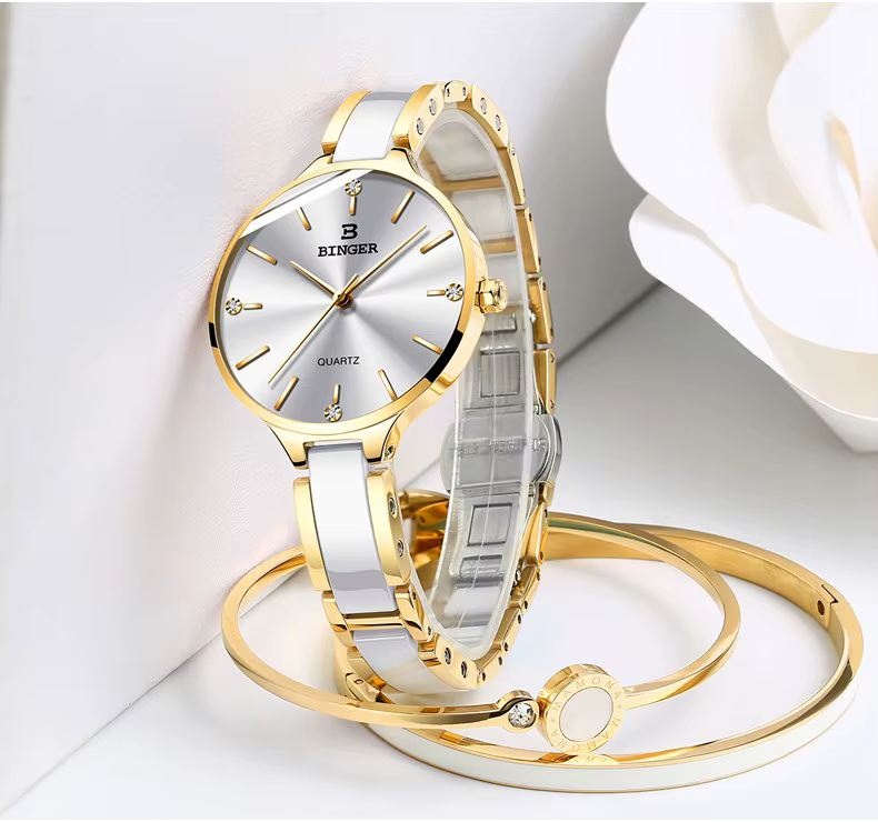 Luxury Bracelets Ceramic Watch band Sapphire Waterproof Watch Sets - Image 5