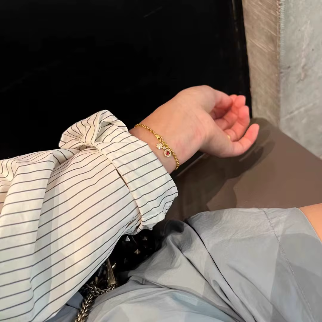 Luxury Cross Zircon Exquisite Stainless Steel Beaded Bracelet