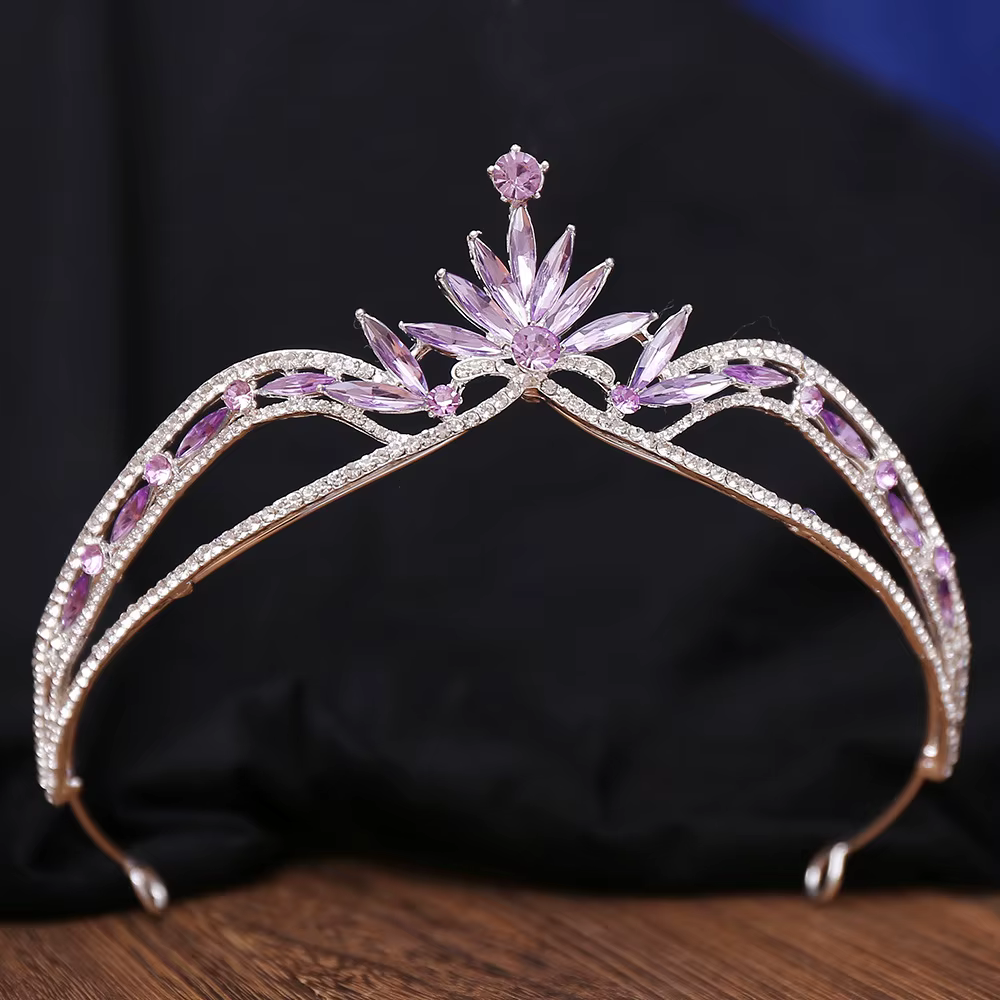 Crystal Flower Zinc Alloy Wedding Party Bridal Queen Tiara Crown