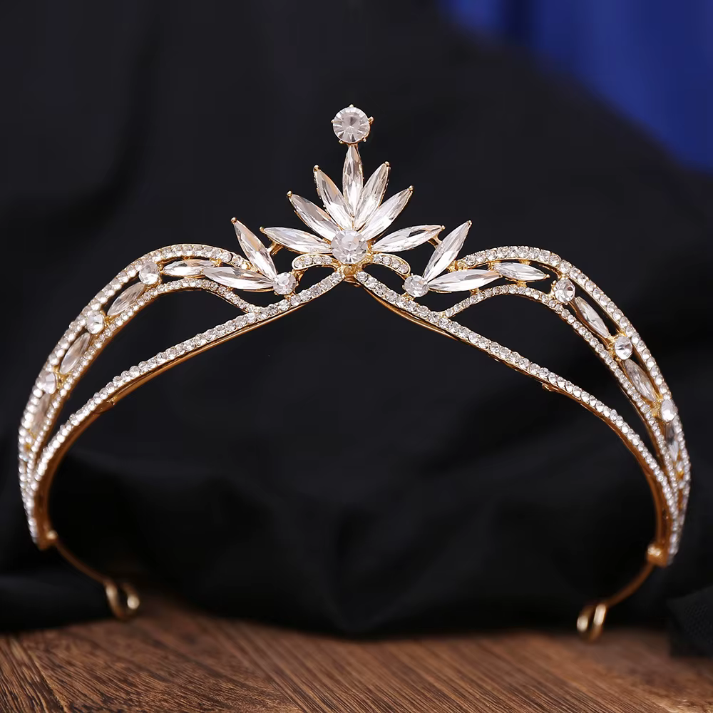 Luxury Crystal Flower Wedding Party Elegant Bridal Queen Tiara Crown