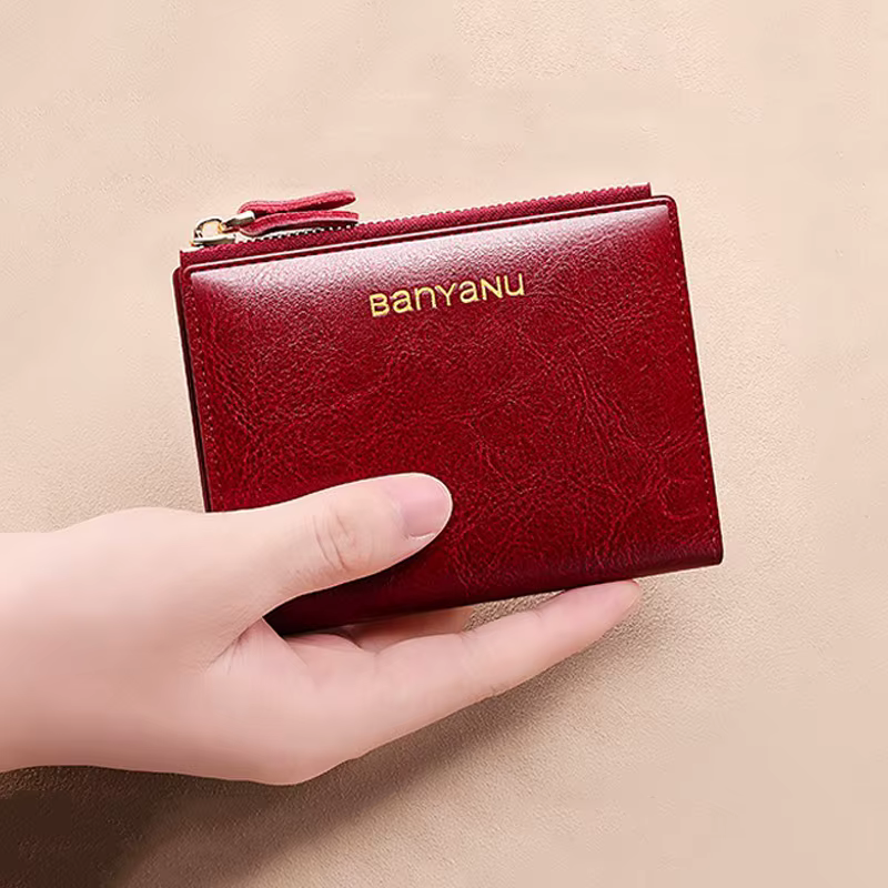Luxury Genuine Leather Coin Bag Hasp Short Wallet Small Clutch Bag