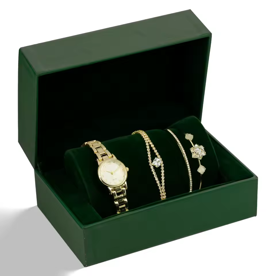 Luxury Creative Crystal Shock Resistant Quartz Watch Jewelry Set - Image 4