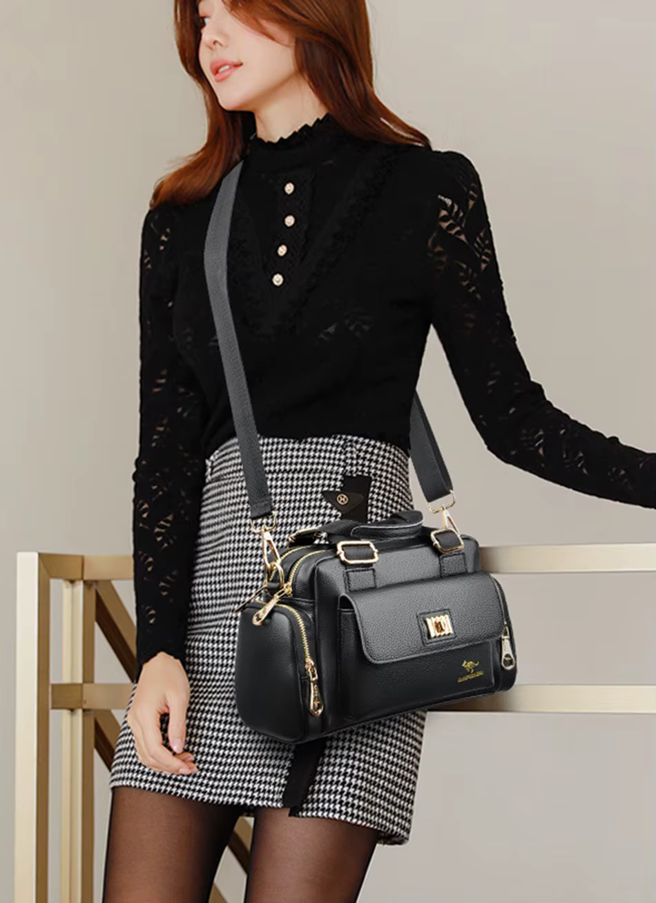Luxury Letter zipper PU Leather Crossbody Shopping Designer Bag