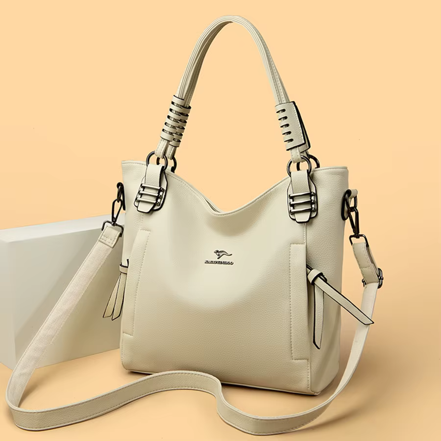 Luxury Solid Color Cowhide Soft Genuine Leather Shoulder Messenger Bag - Image 10