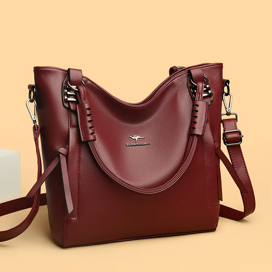 Luxury Solid Color Cowhide Soft Genuine Leather Shoulder Messenger Bag - Image 12