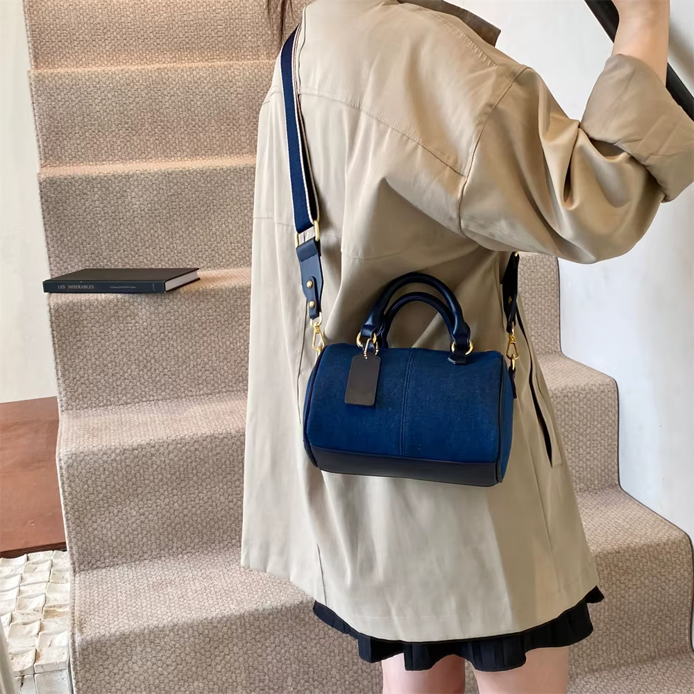 Patchwork Colorblock Denim Casual Street Cross Body Mini Handbags - Image 4