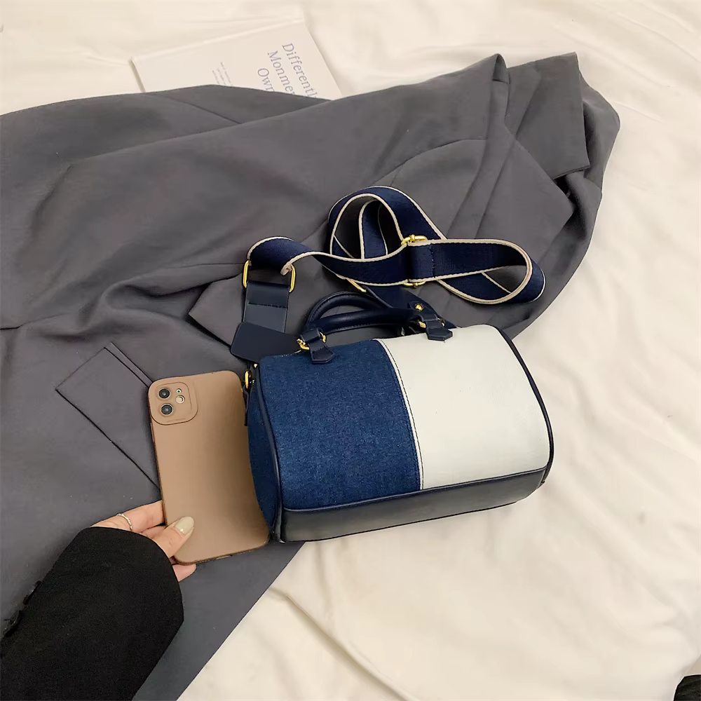 Patchwork Colorblock Denim Casual Street Cross Body Mini Handbags - Image 10