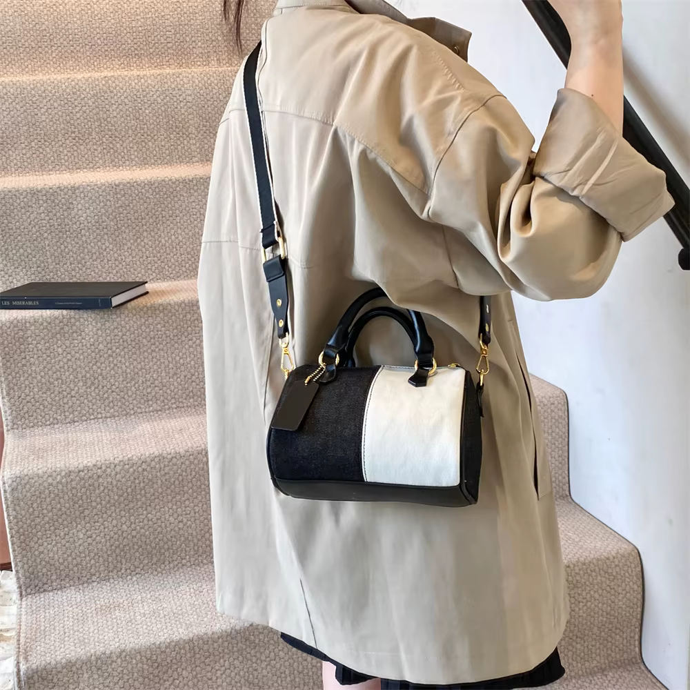 Patchwork Colorblock Denim Casual Street Cross Body Mini Handbags - Image 11