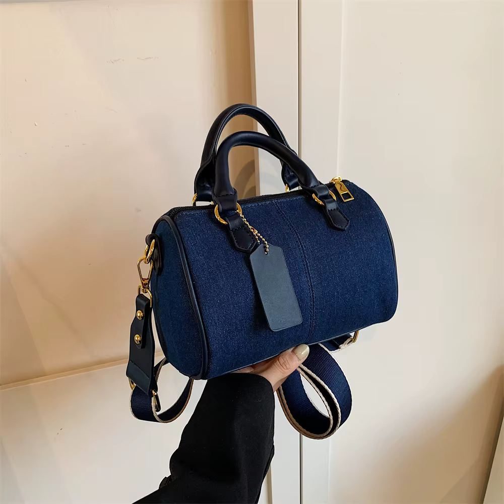 Patchwork Colorblock Denim Casual Street Cross Body Mini Handbags - Image 6