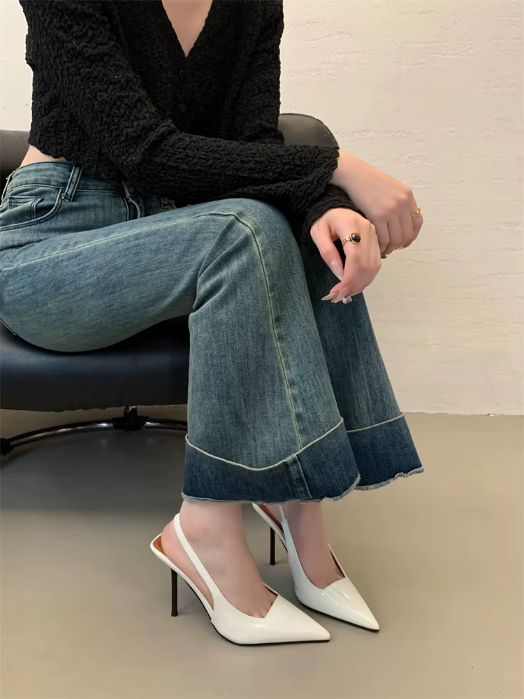 Elegant Patent Leather Ankle Strap Stiletto High Heel - Image 7