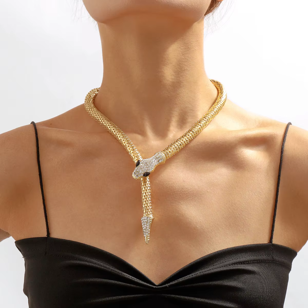 Punk Crystal Snake Magnetic Chain On Neck Party Choker