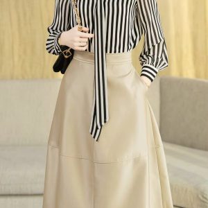 Elegant Striped Printing fashion Long Sleeve Shirt