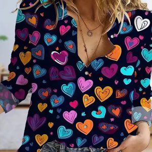 Unique Cactus Printed Single-Breasted Top for Women