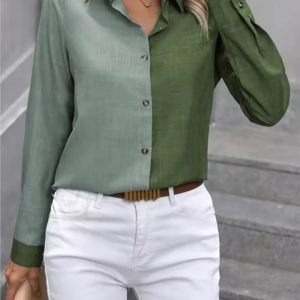 Long-sleeved Lapel Fashion Casual Simple Shirt