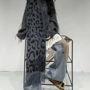 Leopard Print Fashion High Quality Cashmere Thick Warm Scarf Shawl