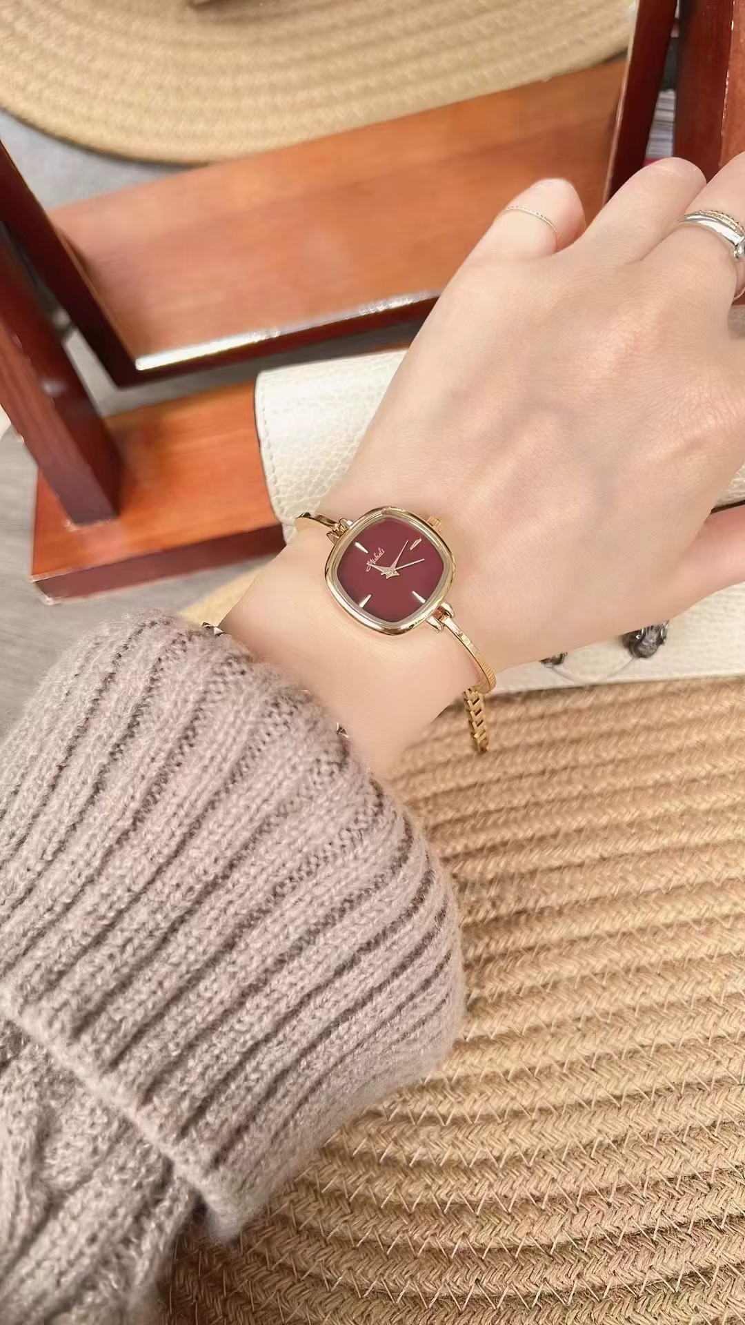 Simple Waterproof Slim Strap Bracelet Style Square Watch