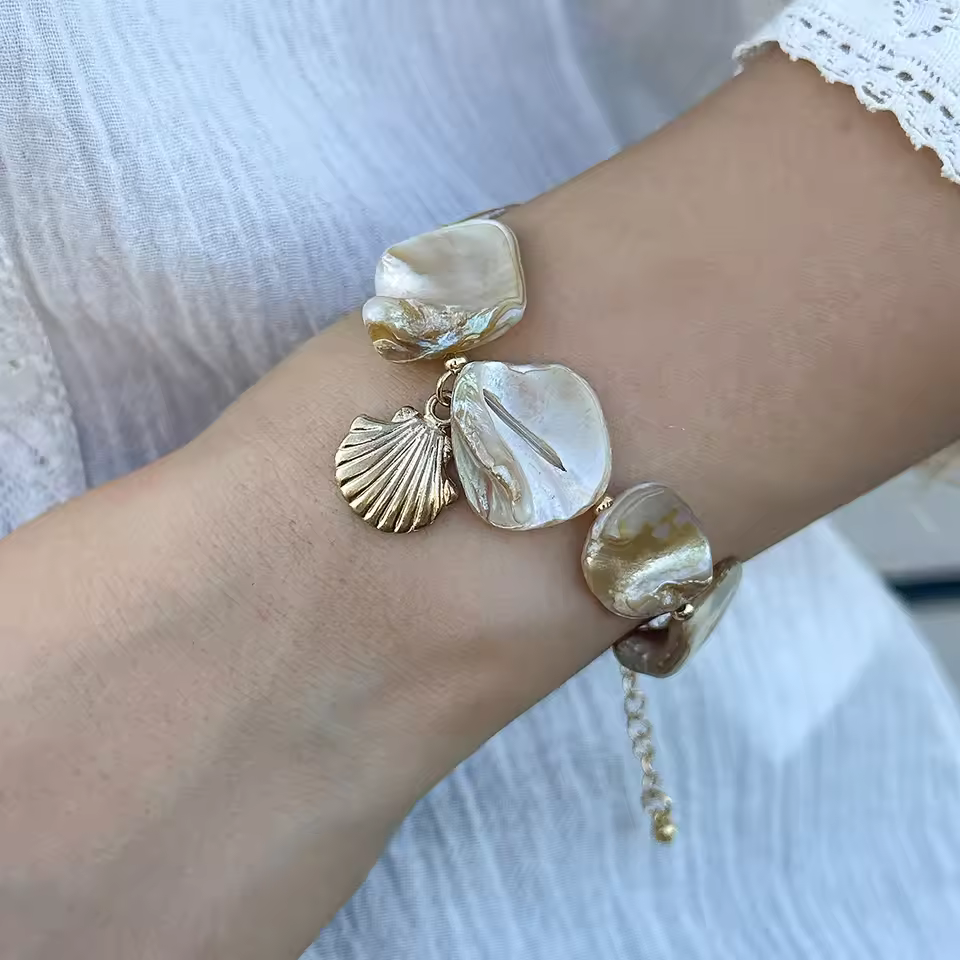 Elegant Starfish Shell Conch Creative Colorful Stones Bracelet - Image 2