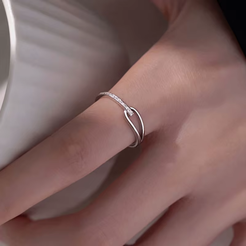 Trendy Elegant Geometric Handmade Bride Engagement Couple Rings