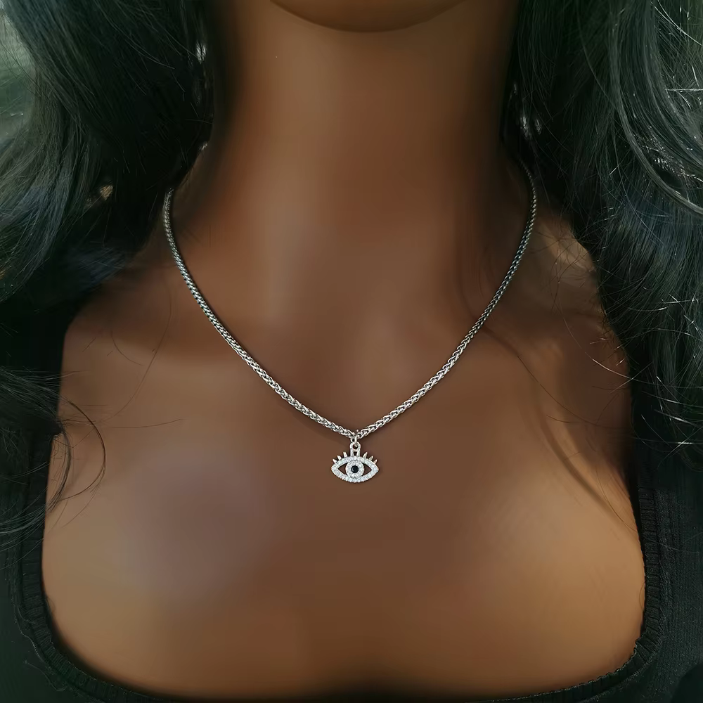 Trendy Stainless Steel Rope Chain Metal Pendant Necklace