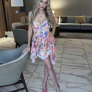 Trendy Stunning Lace Trim Bandage Strap Low Neck Irregular Draped Bodycon Mini Dress