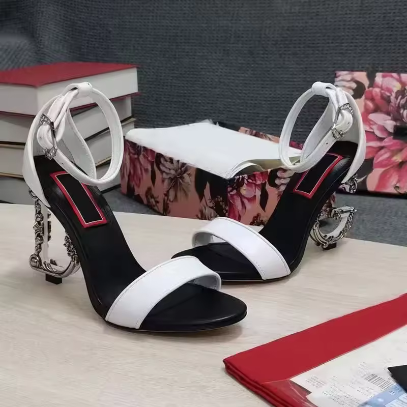 Versatile Nappa-leather Baroque-inspired Strange Style Heels Sandal