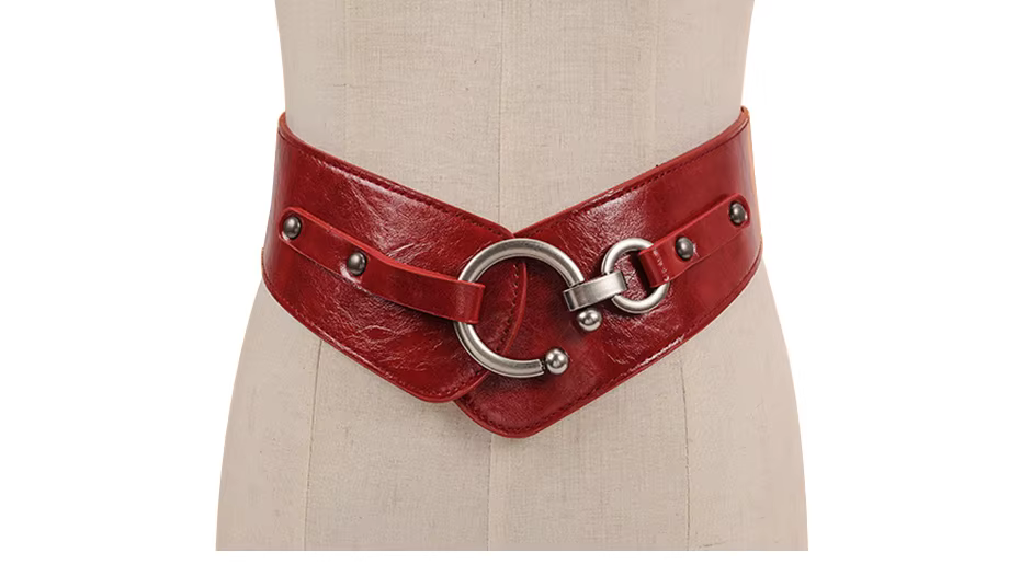 Vintage Elastic Metal Hook Buckle Wide Party Dress Belts - Image 3