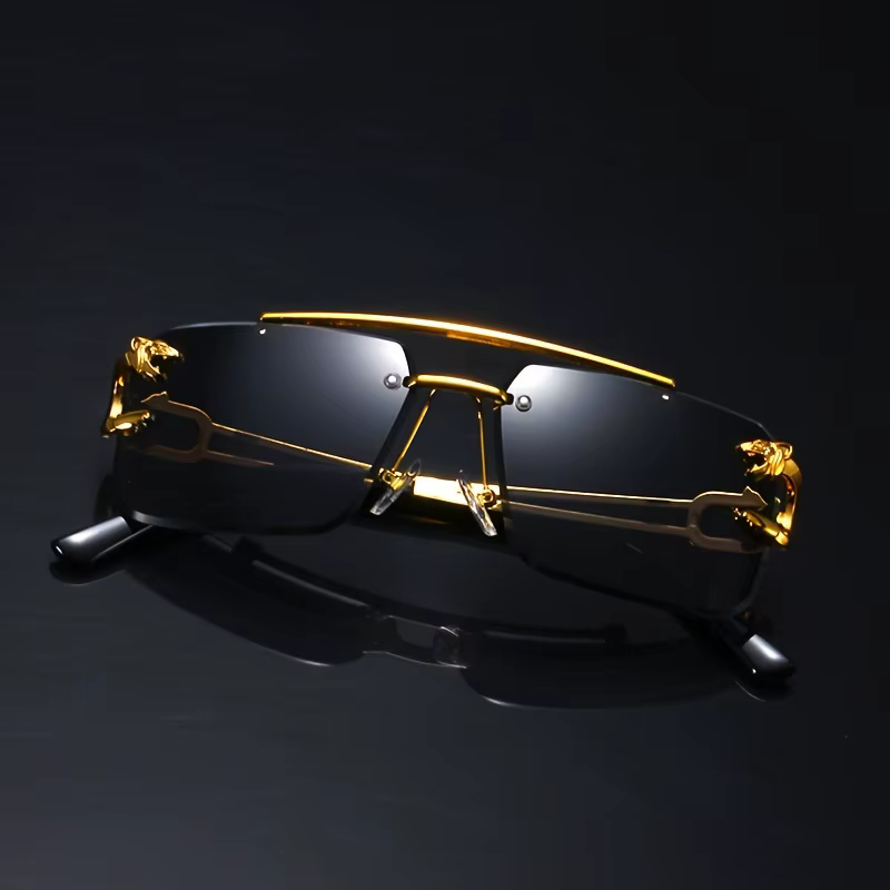 Vintage Luxury Cool Tiger Stand Frameless Outdoor Travel Anti Glare Glass - Image 2