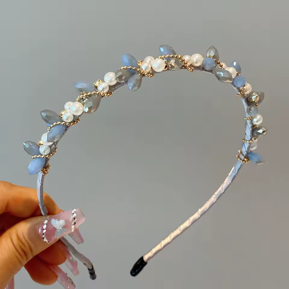 Vintage Rhinestone Head Hoop Full Crystal Luxury Beads Headband