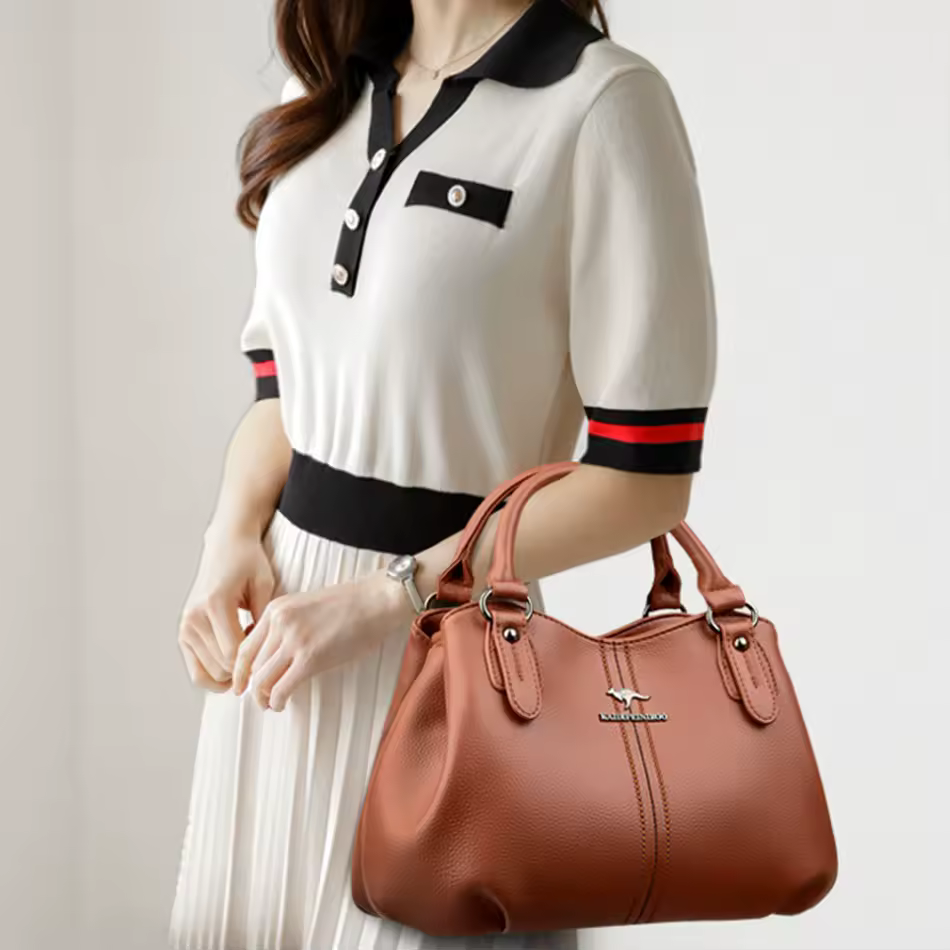 3 Layers Casual Soft Leather Luxury Messenger Tote Shoulder Crossbody Bags