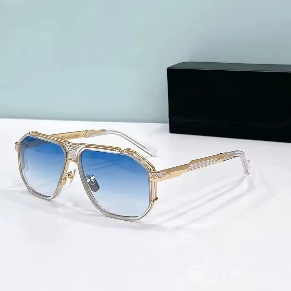 Casual Acetate UV400 Business Square Vintage Sun Glasses - Image 3