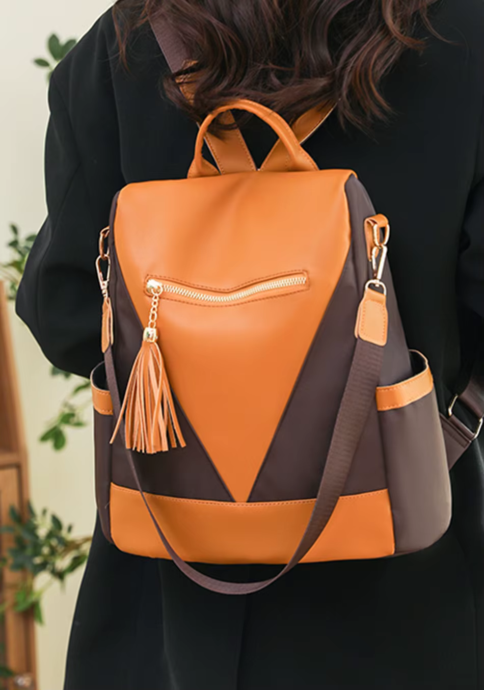 Casual Anti-theft Patchwork Large Capacity Nylon Fabric Student Travel Backpacks