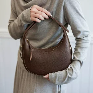 Casual Faux Leather Hobo Crescent Shoulder Bag