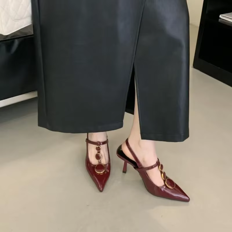 Casual Hollow Pointed Toe Pumps Thin High Heels - Image 3